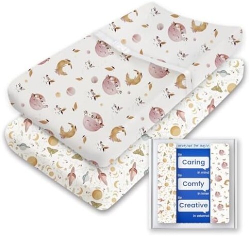 Premium Soft Boho Changing Pad Covers for Girls & Boys - Stretchy Jersey Sheets