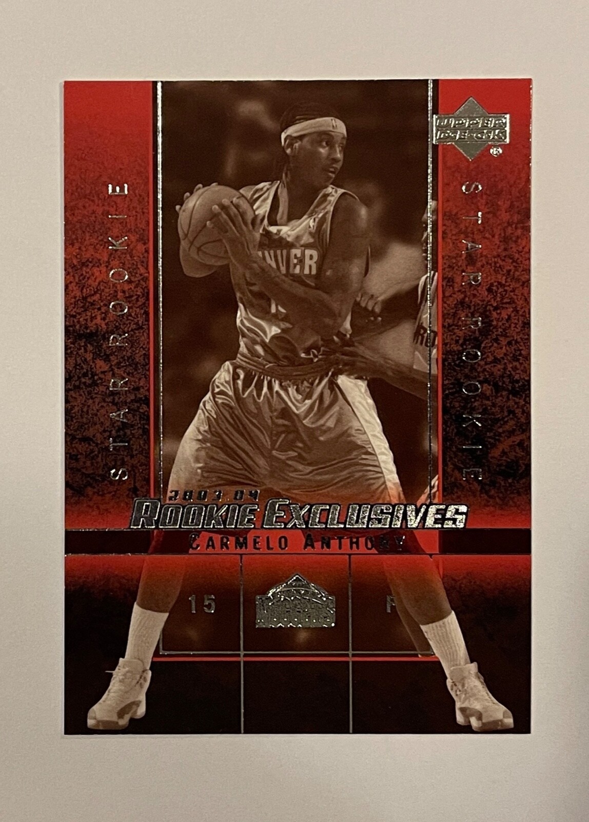 CARMELO ANTHONY 2003-04 UPPER DECK ROOKIE EXCLUSIVES BLACK/WHITE VARIATION #3 RC