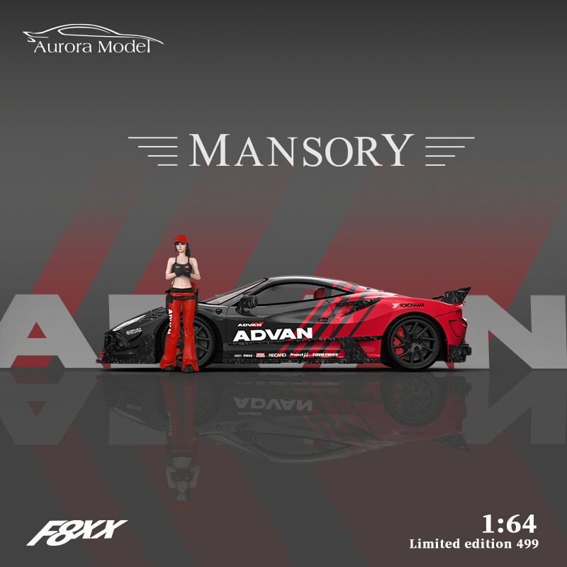 Aurora 1:64 Metal Model Car Ferrari F8XX Tributo Sport Vehicle Advan Coating