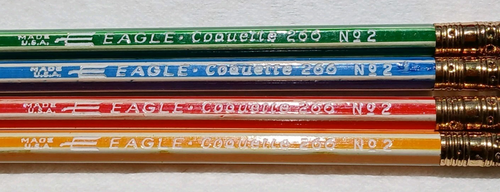 4-"266€ Adler KOKETT Nr. 2 Eagle Pencil Co. U.S.A." Holzstifte / 4 verschiedene Farben - Bild 6 von 16