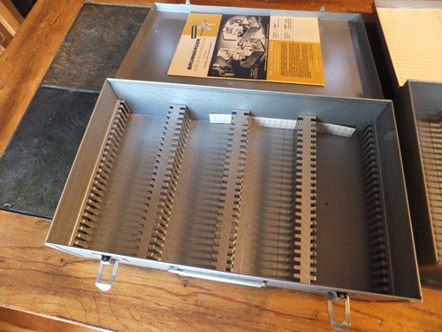 2 Brumberger Metal Slide Storage Case Box, Each Holds 100 2.75" Slides - Picture 4 of 15