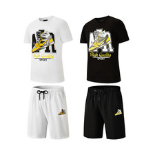 New Mens T Shirt Shorts Set AIR Trainers Cotton Tracksuit Summer