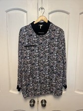 Free People Floral Oversized Bomber Jacket Size Medium