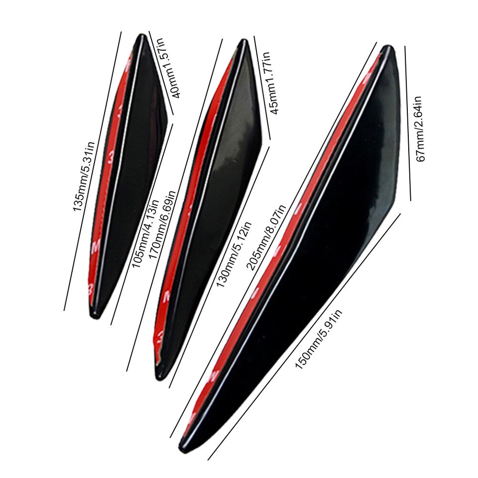 C 6Pcs/Set Body Spoiler Canard Valence Chin Car Tuning Canard Auto