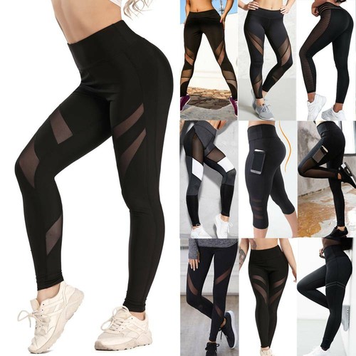 Sensual mujer gimnasio, hacer yoga entrenamiento Leggings Push-Up Cintura  Alta Pantalones de Malla Sexy De Deportes | eBay