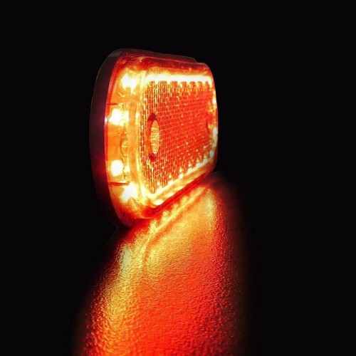 12v Oval 20 Led Red Rear Side Outline Marker Lamps Light Trailer Truck Lorry - Picture 9 of 9