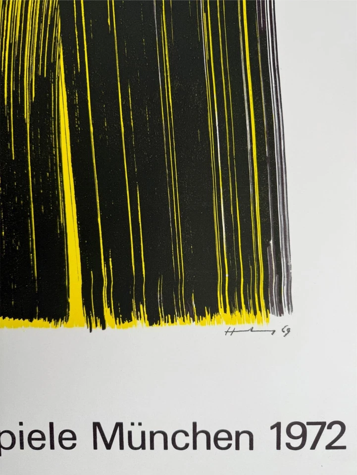 Póster alemán vintage de los Juegos Olímpicos de Munich 1972 original de Hans Hartung sin usar Foto 3 de 4