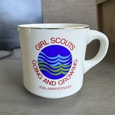 Girl Scouts 70th Anniversary Mug, Vintage 1982 Going and Growing, Made in USA