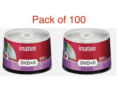 100 x imation DVD+R 16x 4.7 gb 120min recordable dvd disc spindle | eBay