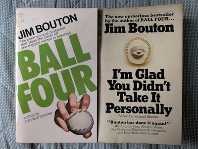 2 Vintage Jim Bouton books Ball Four/Im glad you didn't take it personally PB