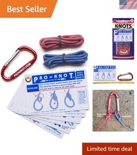 20 Essential Knots Knot Tying Kit - Waterproof Cards  Practice Cords Included