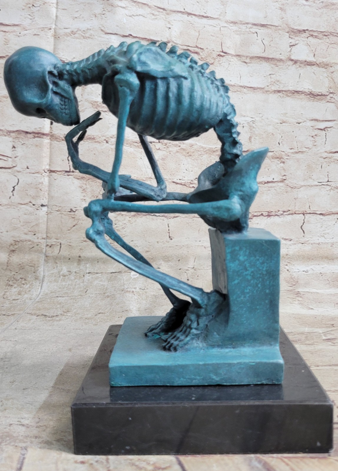 Statue Sculpture fighter Skeleton Art Deco Style Art Nouveau Style Bronze Figure