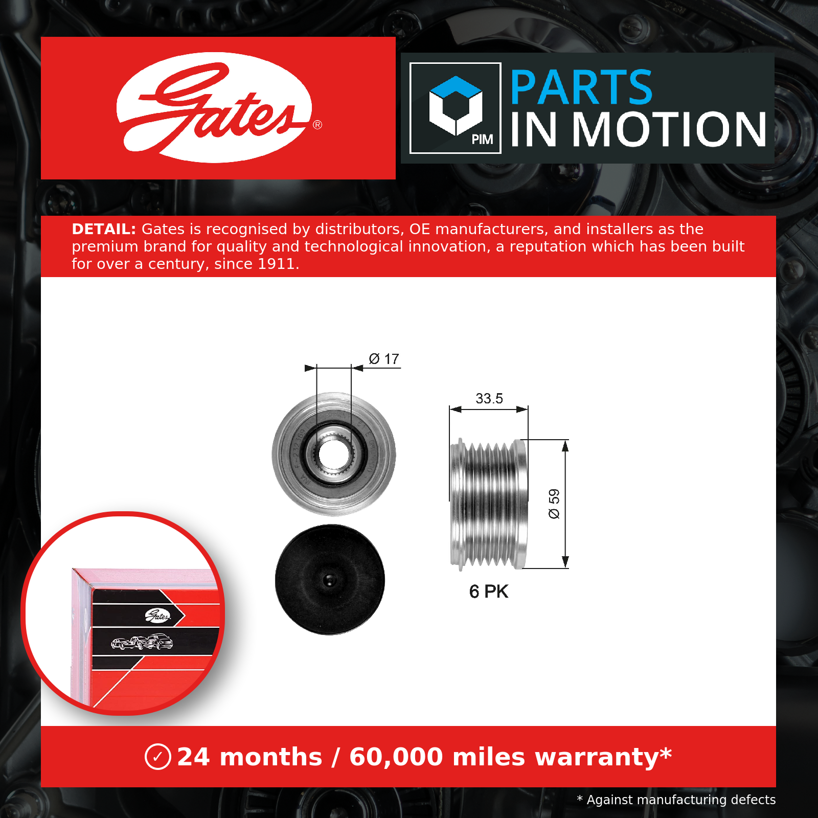 Gates OAP7080 Over Running Alternator Pulley - Image 17