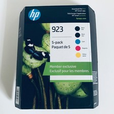 HP 923 Black Cyan Magenta Yellow Ink Set of 5 6C3Y8BN Dated 2027 Sealed OEM Box