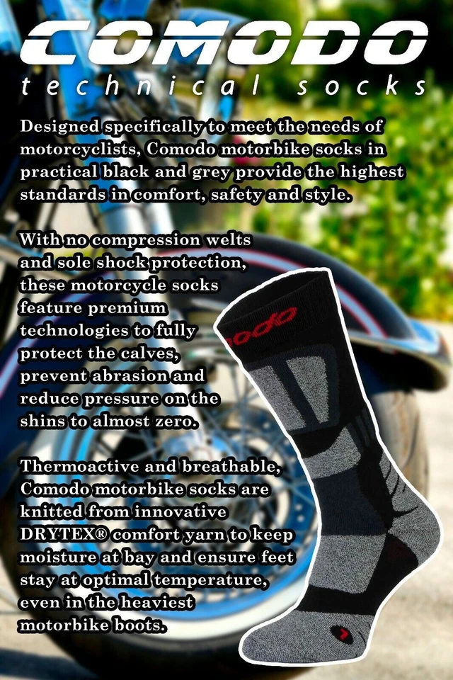 COMODO - Calcetines Bota de Motocicleta | Calcetines Cortos de Verano | Para Hombres y Damas Foto 3 de 4