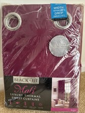 Blackout Eyelet Curtains Luxury Thermal Insulated Width 66” Drop 72” Berry
