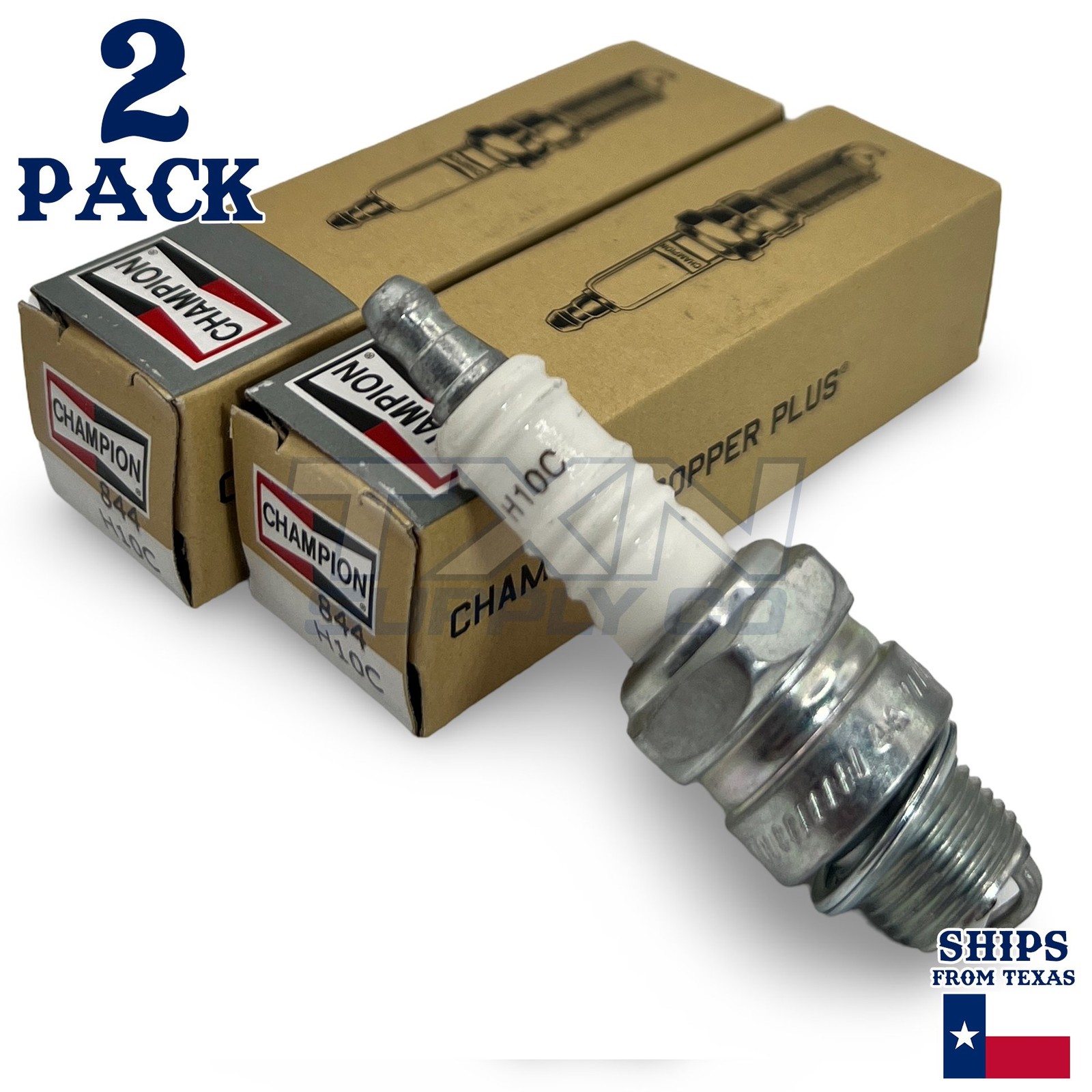 Champion 844 Copper Plus Spark Plug H10C - 2 Pack