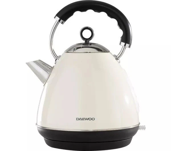 Daewoo Kensington Pyramid Kettle 1.7L 3000W Stainless Steel Cream SDA1576GE
Opens in a new window or