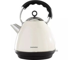 Image of Daewoo Kensington Pyramid Kettle 1.7L 3000W Stainless Steel Cream SDA1576GE
