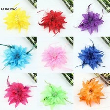 Flower Feather Bead Corsage