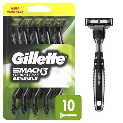 Gillette Mach3 Sensitive Razors for Men, Men s Disposable Razors, Pivoting Head