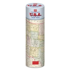 Vintage Map USA 500 Piece Jigsaw Puzzle – Gift Tube, Creative Screen-Free Fun