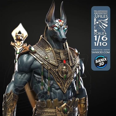 Anubis,  1/4-1/24, Figur, Unbemalt, 3D-Druck, Statue, Sanix3D, MFW