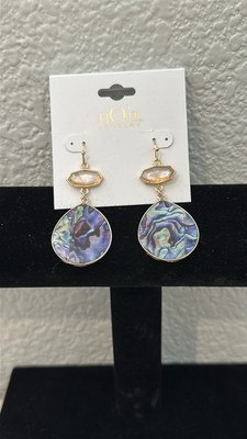 nOir Jewelry Blue and Purple Iridescent Earrings New