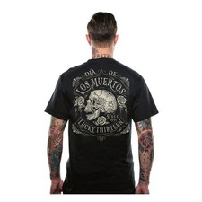 Listing image for Lucky 13 Dead Skull Moto Motorcycle Motorbike Casual T-Shirt Black