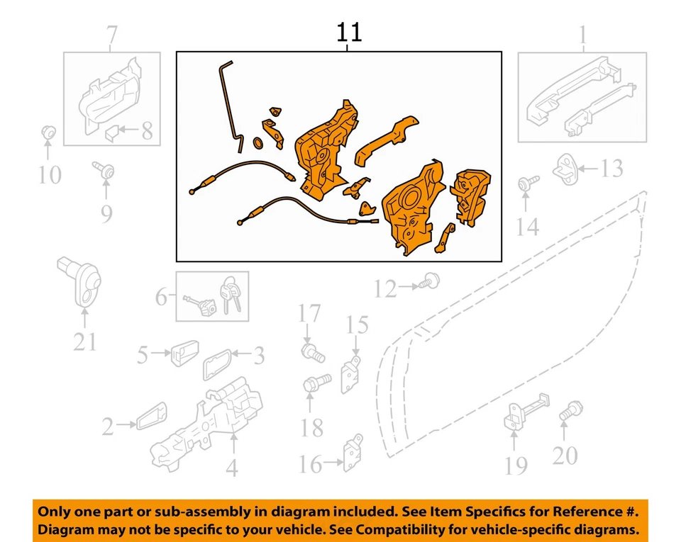 Subaru BRZ 2013-2020 actuador de cierre de puerta del conductor delantero izquierdo OEM Foto 3 de 4