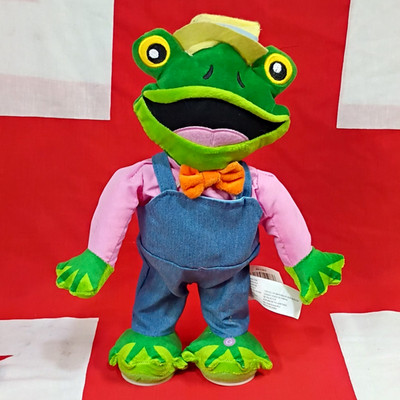Gemmy Battery Operated Plush Frog in Overalls & Hat, MPN 441083