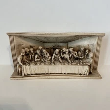 Vintage "THE LAST SUPPER" 3D Relief Resin Carving Display Statue Figurine JESUS