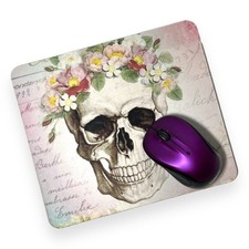 Sugar Skull Floral Computer Laptop Mouse Pad New Custom Made Office Desk OOAK