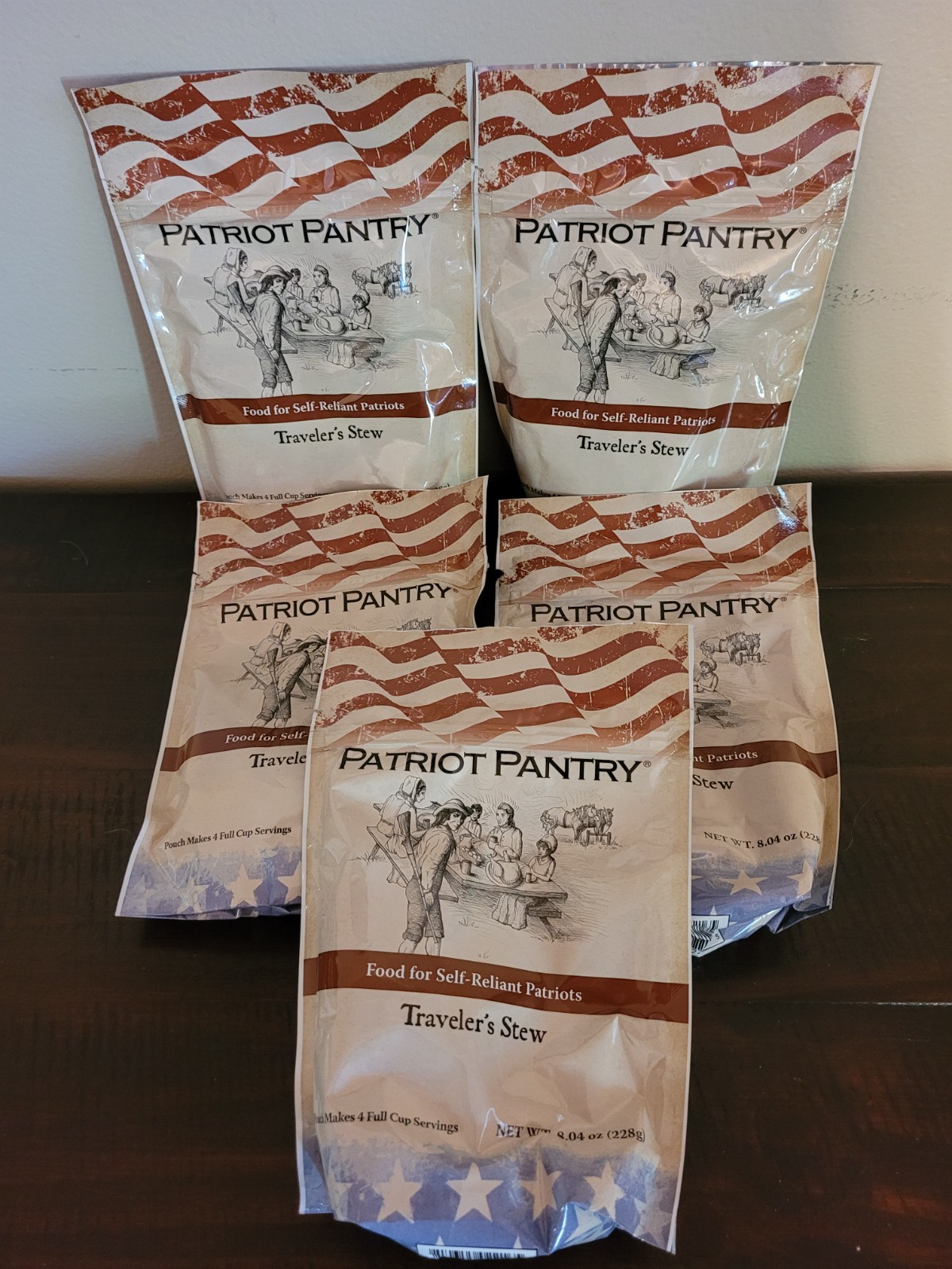 Lot Of 5 Patriot Pantry  survival food Travelers Stew