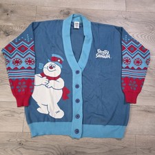 Christmas Sweater FROSTY THE SNOWMAN Women's size M Blue NWT