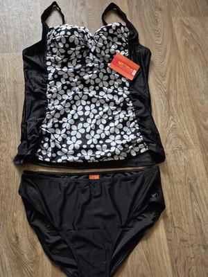 Octopus Damen Tankini Set Schwarz Weiß Größe 48