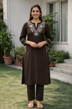 Women's Designer Ethnic Kurti Pant Set Indian Pakistani Top Tunic Kurta Set