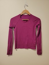 Lululemon Shirt Swiftly Tech Long Sleeve Race Length 4 Purple Highlight Magenta