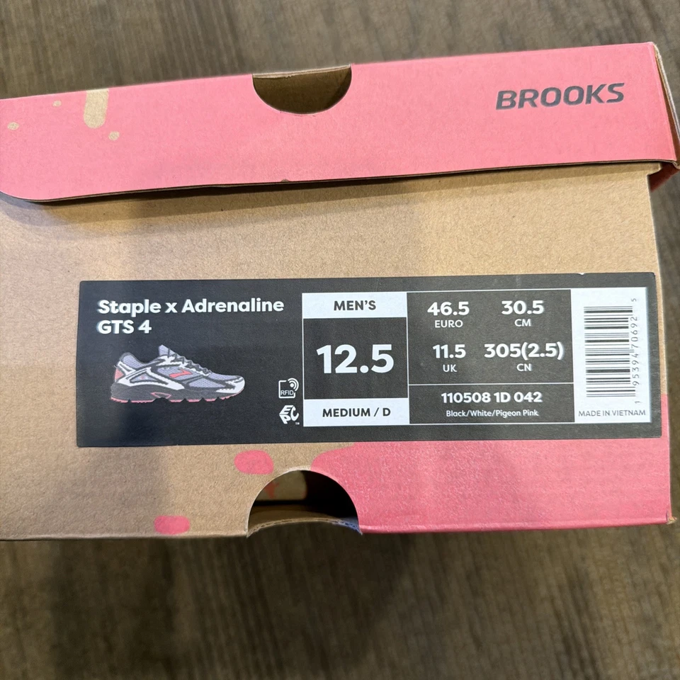 Talla 12.5 - Brooks Jeff Staple x Adrenaline GTS 4 Rosa Paloma Foto 3 de 4