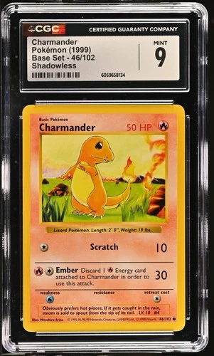 CGC 9 Charmander 046/102 Base Set (Shadowless) Regular