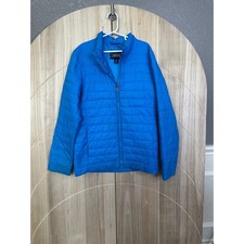 Lands End Kids Blue Quilted Puffer Jacket Size Medium 10-12