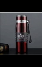 1L Large Hot/Cold Double Wall Thermal Flask Stainless Steel Thermos