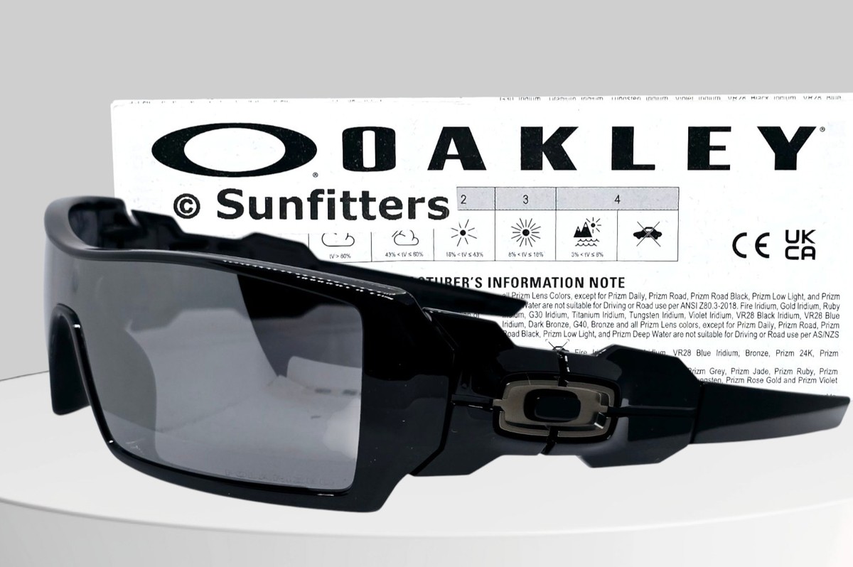 [美品]Oakley スポーツサングラス ブラック　OIL RIG Oakley OIL RIG black/black iridium POLARIZED OO9081 26-203
