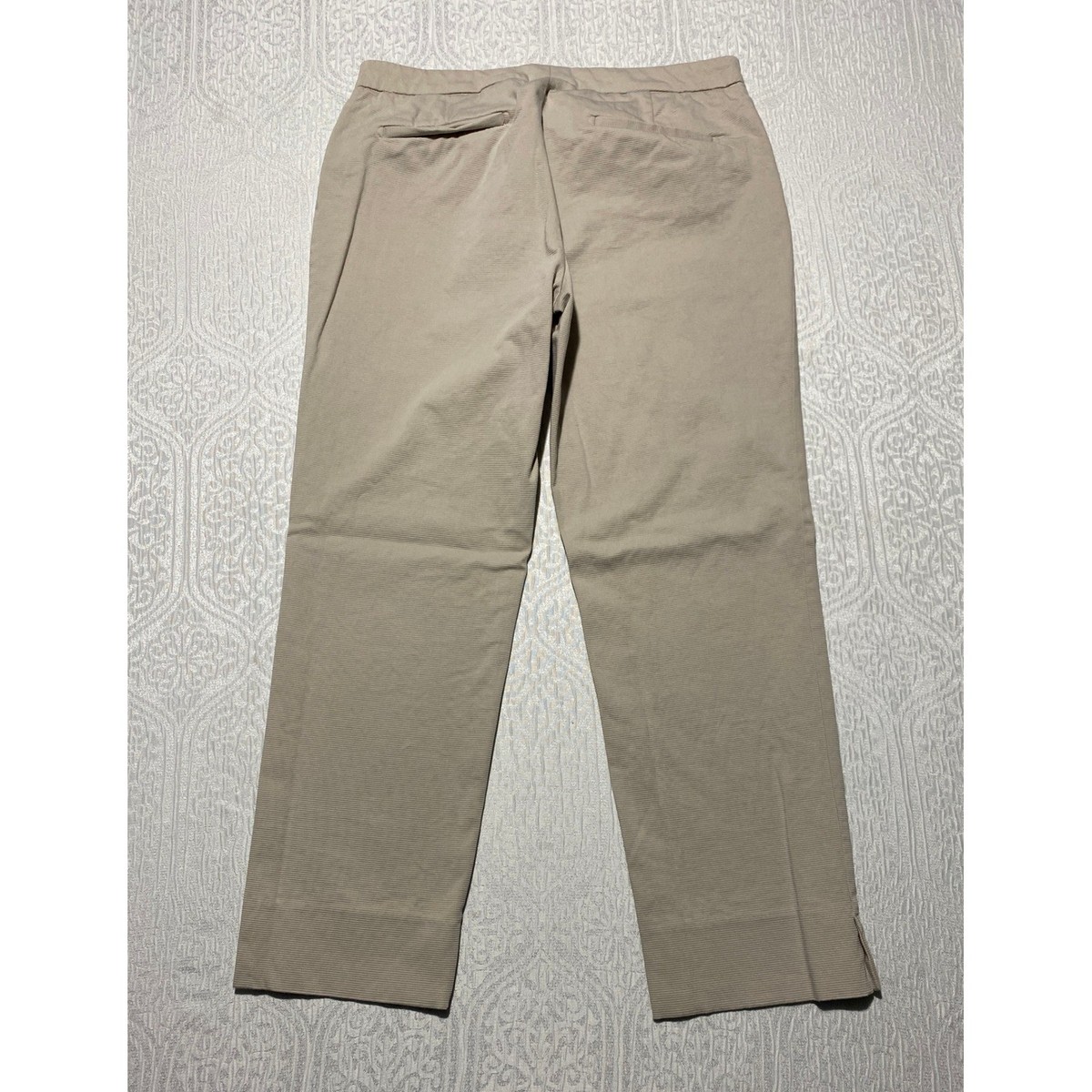 Peserico Sign Beige Cotton Blend Ribbed Tailored Pants Made in