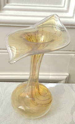 Vintage Jack in the Pulpit irisierende Kunstglas Vase Murano Stil 19 cm hoch