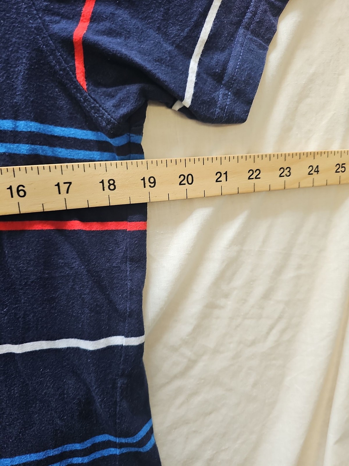 Vintage Kickers Navy Blue Striped Polo Shirt H598 image 7