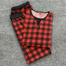 Red Black Checkered Cozy Pajama Set Men  s Size L