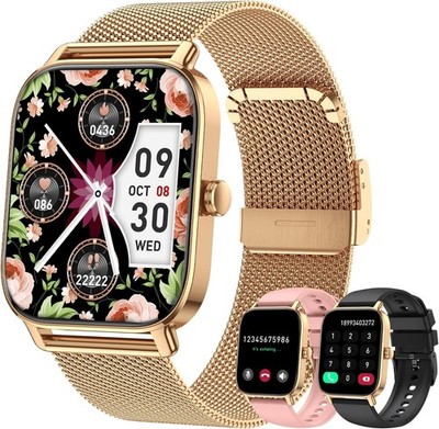 New Gold Smart Watch for Fitness Tracker Android/iPhone Samsung Compat/Fast Ship