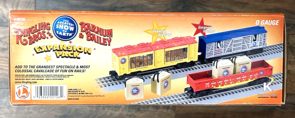 K-LINE RINGLING BROS CIRCUS EXPANSION PACK #6-22126 3 CARS + TRACK NEW IN BOX - Image 4 of 4