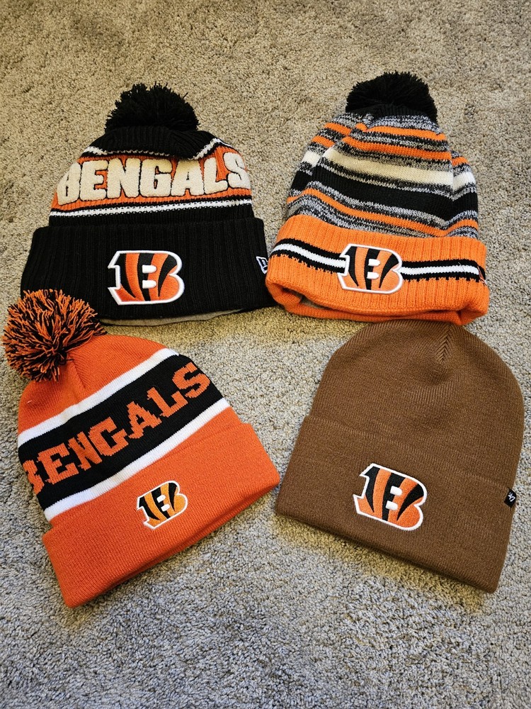 Lot Of 4 Cincinnati Bengals Knit Hats